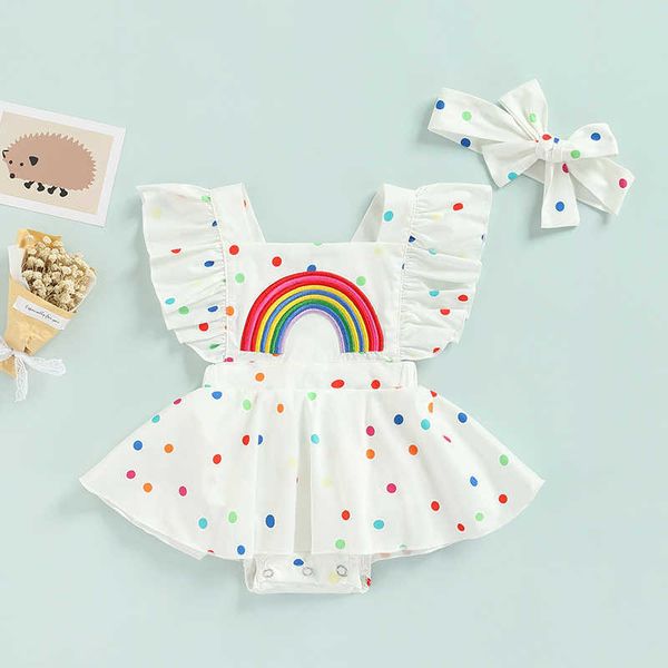 rompers toddler baby girls summer romper dress cute rainbow dots pattern ruffle sleeve cross backless jumpsuits and headband j220922, Blue
rompers toddler baby girls summer romper dress cute rainbow dots pattern ruffle sleeve cross backless jumpsuits and headband j220922, Blue