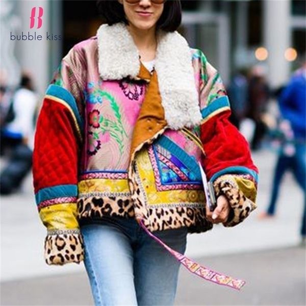 women's down parkas autumn winter coat women down jacket national style coats street short print warm leopard chic patchwork padded jac, Black
women's down parkas autumn winter coat women down jacket national style coats street short print warm leopard chic patchwork padded jac, Black