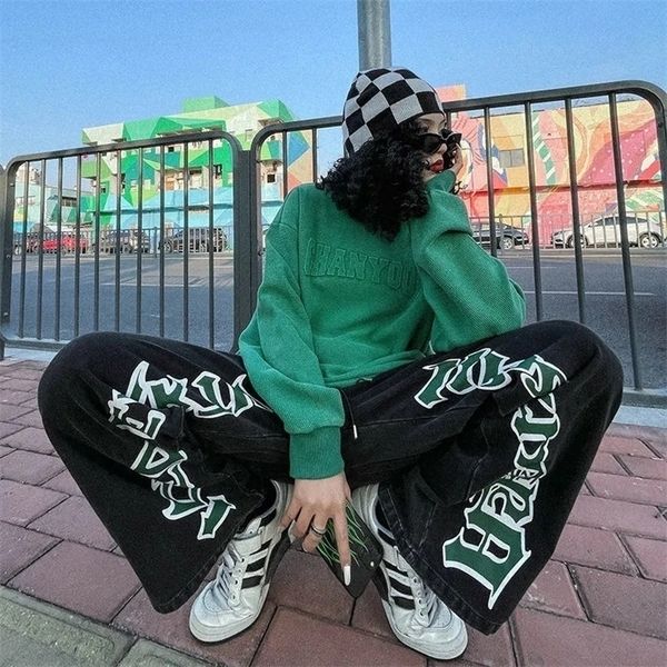women's jeans jeans american y2k retro letter printing straight hip hop stretch waist black pants high street ins 221007, Blue
women's jeans jeans american y2k retro letter printing straight hip hop stretch waist black pants high street ins 221007, Blue
