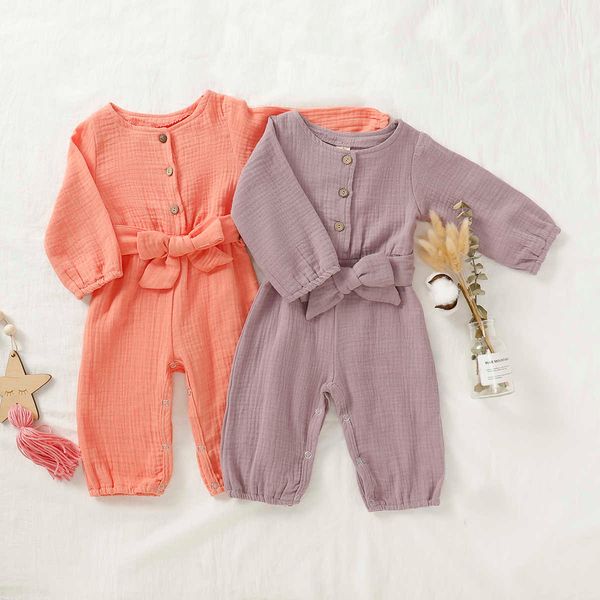 rompers spring autumn newborn baby girl long sleeve jumpsuit solid color round neck bow belt romper cotton linen playsuit outfit j220922, Blue
rompers spring autumn newborn baby girl long sleeve jumpsuit solid color round neck bow belt romper cotton linen playsuit outfit j220922, Blue