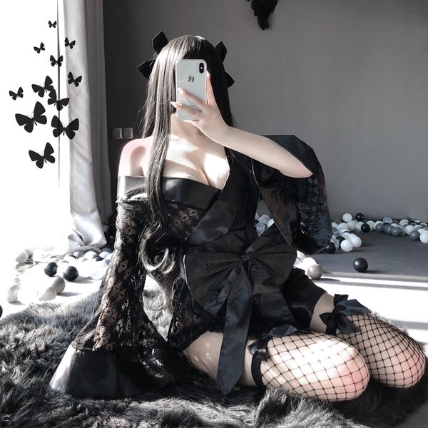 yarn cosplay uniform dark japanese kimono erotic costumes for women robe cardigan role play net yarn black 3pcs lingerie set clothing f, Black;white
yarn cosplay uniform dark japanese kimono erotic costumes for women robe cardigan role play net yarn black 3pcs lingerie set clothing f, Black;white