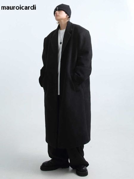 men's fur faux fur mauroicardi autumn winter long oversized warm soft black trench coat men with shoulder pads loose casual korean fash
men's fur faux fur mauroicardi autumn winter long oversized warm soft black trench coat men with shoulder pads loose casual korean fash