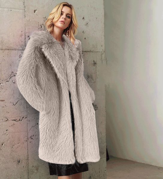 women coat winter outdoor warmth faux fox fur business suit collar coats medium and long jacket casual fashion street thanksgiving gift soli, Black
women coat winter outdoor warmth faux fox fur business suit collar coats medium and long jacket casual fashion street thanksgiving gift soli, Black