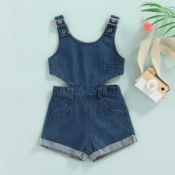 rompers fashion kid girl summer denim jumpsuit playsuit sleeveless shoulder straps cut-out waist denim overalls romper j220922, Blue
rompers fashion kid girl summer denim jumpsuit playsuit sleeveless shoulder straps cut-out waist denim overalls romper j220922, Blue