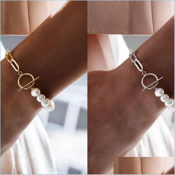 link chain simple streetwear elegant pearl chain bracelet toggle clasps beads for womens on the hand charm jewelry drop delivery 202 dhykp, Black
link chain simple streetwear elegant pearl chain bracelet toggle clasps beads for womens on the hand charm jewelry drop delivery 202 dhykp, Black