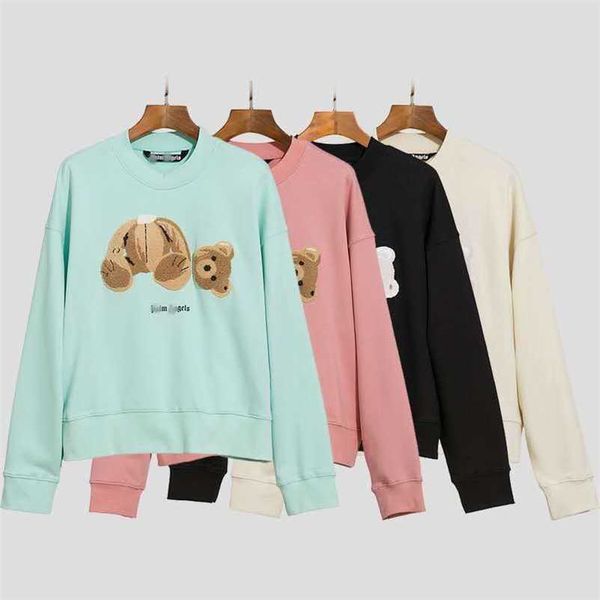 designer mens hoodies palms/angels chao brand bear embroidered round neck pullover for men and women loose candy coat, Black
designer mens hoodies palms/angels chao brand bear embroidered round neck pullover for men and women loose candy coat, Black