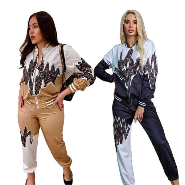 j2743 autumn fashion splicing printed tracksuits for womens long sleeve cardigan zipper and sports pants casual brand 2 piece sets, Gray
j2743 autumn fashion splicing printed tracksuits for womens long sleeve cardigan zipper and sports pants casual brand 2 piece sets, Gray