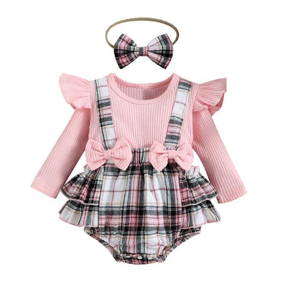 rompers newborn baby girls plaid ruffle knitting romper long sleeve jumpsuit headband toddler girl outfit clothing j220922, Blue
rompers newborn baby girls plaid ruffle knitting romper long sleeve jumpsuit headband toddler girl outfit clothing j220922, Blue