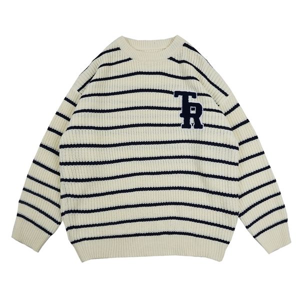 mens sweaters harajuku letter embroidery striped round neck knitted sweater mens pullover korean high street casual oversize couple sweaters, White;black
mens sweaters harajuku letter embroidery striped round neck knitted sweater mens pullover korean high street casual oversize couple sweaters, White;black
