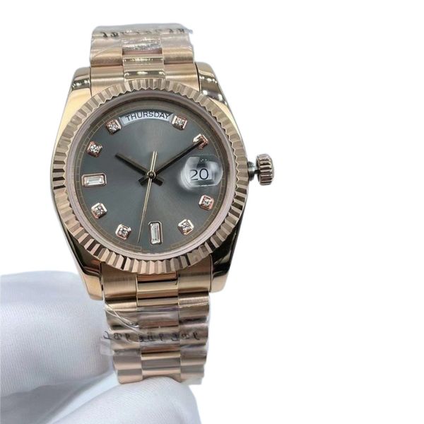 super quality mens watches asia 2813 movement 40mm 18k rose gold stainless steel diamond hour marker mechanical automatic mens wristwatches, Slivery;brown
super quality mens watches asia 2813 movement 40mm 18k rose gold stainless steel diamond hour marker mechanical automatic mens wristwatches, Slivery;brown