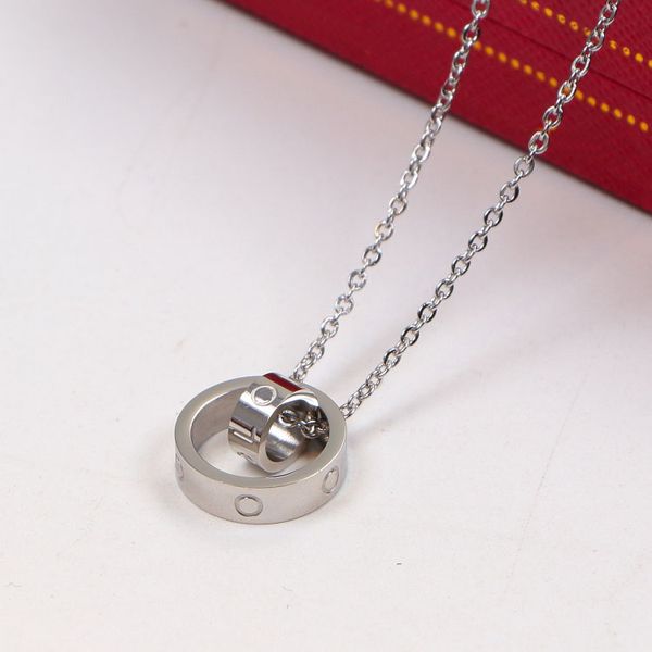stainless steel luxury pendant necklaces adjustable circle double ring buckle 3 colors simple love necklaces classic style women designer je, Silver
stainless steel luxury pendant necklaces adjustable circle double ring buckle 3 colors simple love necklaces classic style women designer je, Silver