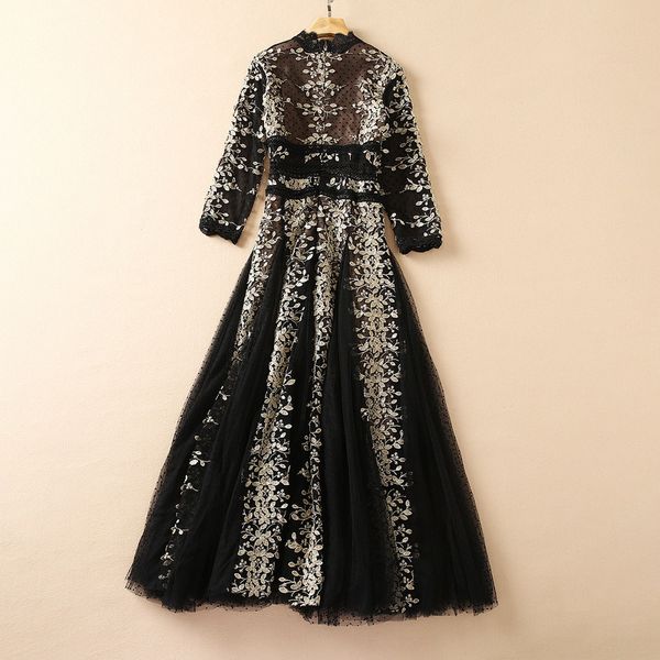 2022 autumn v neck floral embroidery dress 3/4 sleeve black polka dot tulle panelled mid-calf midi casual dresses 0.8kg s22o080114 plus size, Black;gray
2022 autumn v neck floral embroidery dress 3/4 sleeve black polka dot tulle panelled mid-calf midi casual dresses 0.8kg s22o080114 plus size, Black;gray