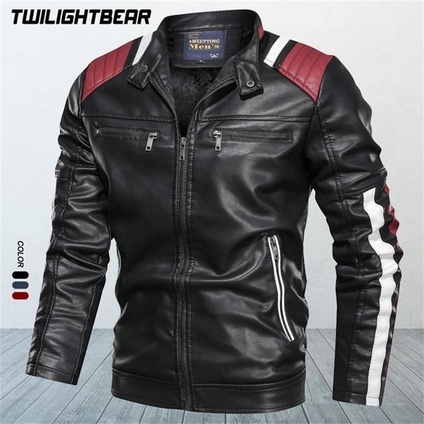 men's leather faux jacket coat male 6xl matching stand collar streetwear pu causal bike men brand clothing af9016 221007, Black
men's leather faux jacket coat male 6xl matching stand collar streetwear pu causal bike men brand clothing af9016 221007, Black