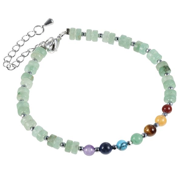 natural crystal stone 7 chakra choker beads bracelet handmade silver adjustable chain jewelry accessory for women, Black
natural crystal stone 7 chakra choker beads bracelet handmade silver adjustable chain jewelry accessory for women, Black