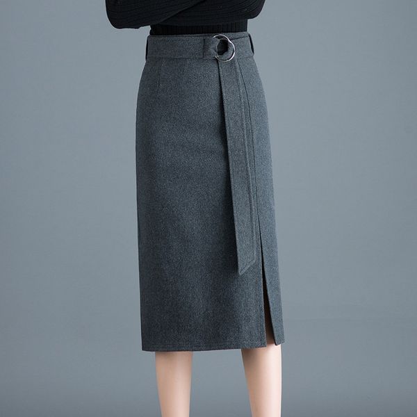 skirts elegant women's pencil korean fashion ol style woolen wrap high waist knee length work office lady split midi 221008, Black
skirts elegant women's pencil korean fashion ol style woolen wrap high waist knee length work office lady split midi 221008, Black
