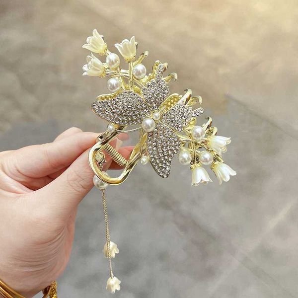 hair clips online red live broadcast bell orchid tassel large clip fashionable butterfly pearl hairpin shark clip, Golden;silver
hair clips online red live broadcast bell orchid tassel large clip fashionable butterfly pearl hairpin shark clip, Golden;silver