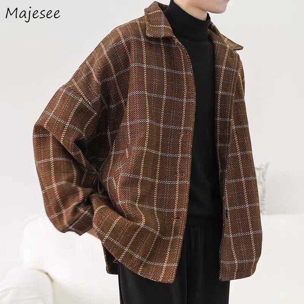 men's fur faux fur autumn winter wool blends men plaid single breasted vintage college woolen coats male oversize casual streetwear bf, Black
men's fur faux fur autumn winter wool blends men plaid single breasted vintage college woolen coats male oversize casual streetwear bf, Black