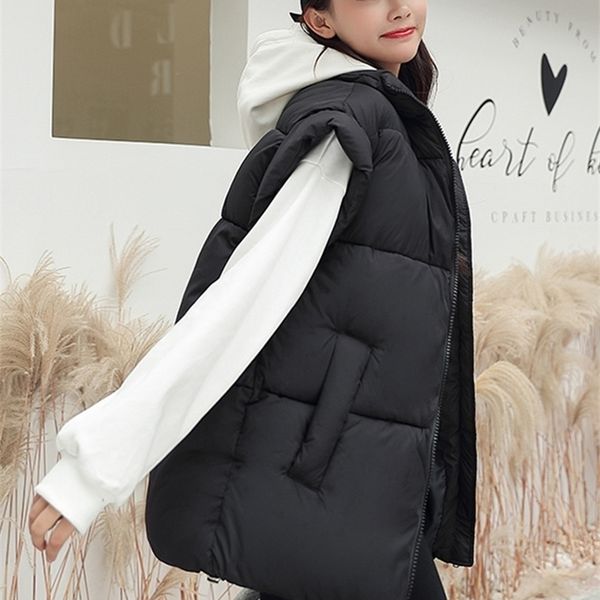 women's vests women thick down cotton vest winter autumn solid puffer waistcoat for female stand collar loose sleeveless vest jacket co, Black;white
women's vests women thick down cotton vest winter autumn solid puffer waistcoat for female stand collar loose sleeveless vest jacket co, Black;white
