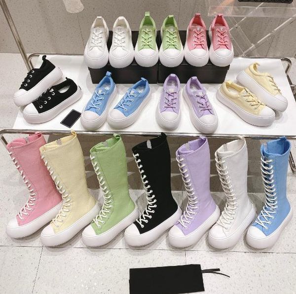 2022 designer thick soles canvas lace-up boots women slimming legs long comfortable breathable ladies half boot martin high knight boots, Black
2022 designer thick soles canvas lace-up boots women slimming legs long comfortable breathable ladies half boot martin high knight boots, Black