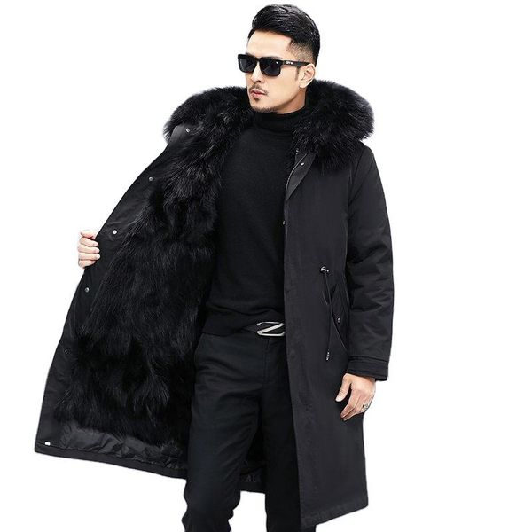 long thick fur coat european trend winter men fashion removable liner overcoat imitation animal fur clothing with hood, Black
long thick fur coat european trend winter men fashion removable liner overcoat imitation animal fur clothing with hood, Black