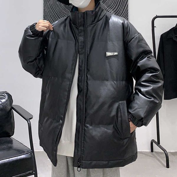 men's down parkas hybskr new leather thicken letter graphic men winter coats stand collar casual male parkas korean padded warm jackets, Black
men's down parkas hybskr new leather thicken letter graphic men winter coats stand collar casual male parkas korean padded warm jackets, Black