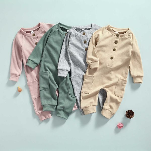 rompers newborn baby autumn winter clothing casual solid cotton romper long sleeves button pocket jumpsuit baby costume 012m j220922, Blue
rompers newborn baby autumn winter clothing casual solid cotton romper long sleeves button pocket jumpsuit baby costume 012m j220922, Blue