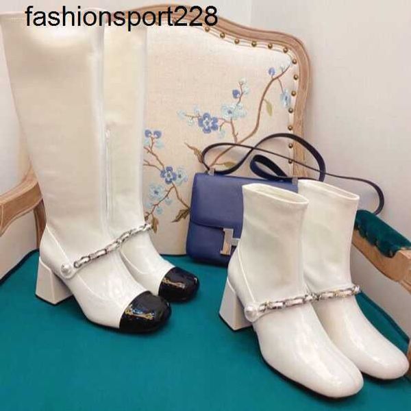 designer boots miu fashion brand family minority women new thick heel chain splicing side zipper small fragrance booties, Black
designer boots miu fashion brand family minority women new thick heel chain splicing side zipper small fragrance booties, Black