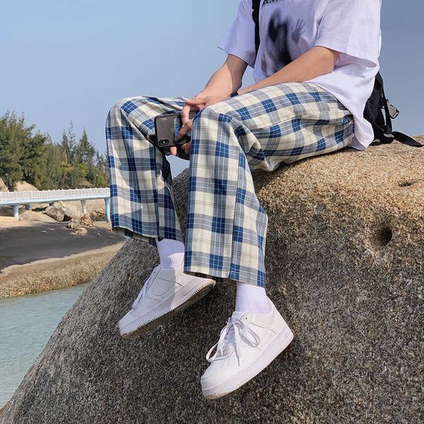 men's pants black green blue plaid fashion summer casual wide leg streetwear loose hip hop straight s trousers g221007
men's pants black green blue plaid fashion summer casual wide leg streetwear loose hip hop straight s trousers g221007