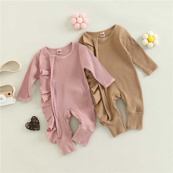 rompers newborn baby boys girls clothes cotton ribbed long sleeves baby jumpsuit cute solid zipper ruffle romper baby clothes j220922, Blue
rompers newborn baby boys girls clothes cotton ribbed long sleeves baby jumpsuit cute solid zipper ruffle romper baby clothes j220922, Blue