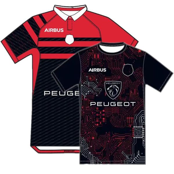 new style 2023 toulouse rugby jersey home away t-shirt toulouse rugby shirt custom name and number, White;black
