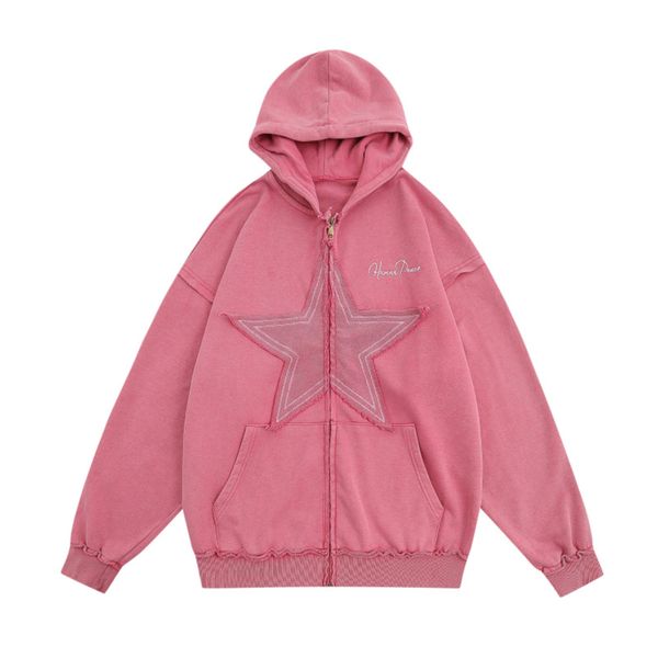 vintage hoodie sweatshirt jacket y2k embroidery star patch double zipper hooded harajuku fashion punk gothic cotton coat, Black
vintage hoodie sweatshirt jacket y2k embroidery star patch double zipper hooded harajuku fashion punk gothic cotton coat, Black