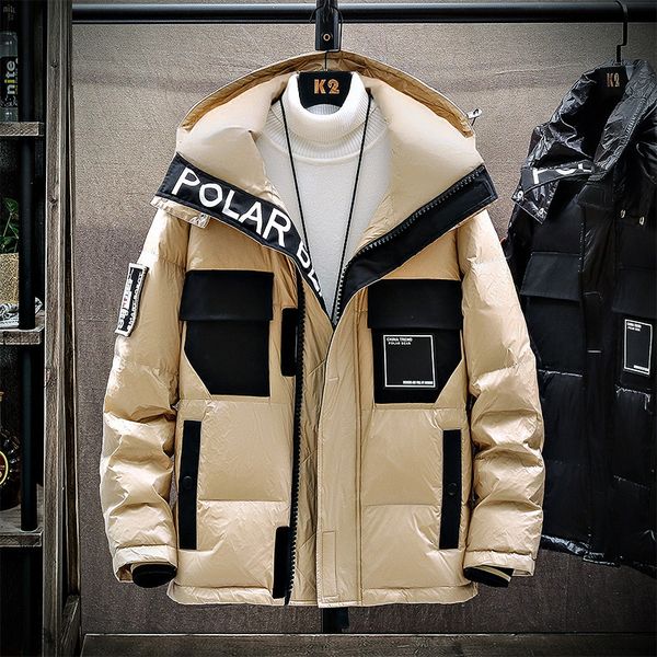 men's down parkas winter jacket 90 white duck coat removable hat hood warm zipper shiny parka outwear 221007, Black
men's down parkas winter jacket 90 white duck coat removable hat hood warm zipper shiny parka outwear 221007, Black