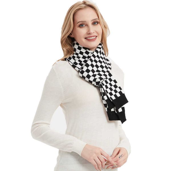 scarves luxury winter cashmere scarf soft black white plaid women men checkked warm neck knitting shawl wraps foulard g221007, Blue;gray
scarves luxury winter cashmere scarf soft black white plaid women men checkked warm neck knitting shawl wraps foulard g221007, Blue;gray
