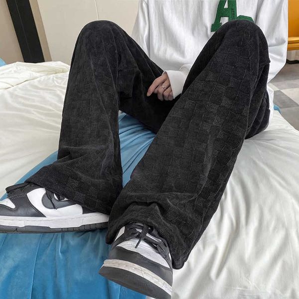 men's pants american vintage chessboard plaid wide leg mop fashion brand draped casual high street ins trendy g221007, Black
men's pants american vintage chessboard plaid wide leg mop fashion brand draped casual high street ins trendy g221007, Black