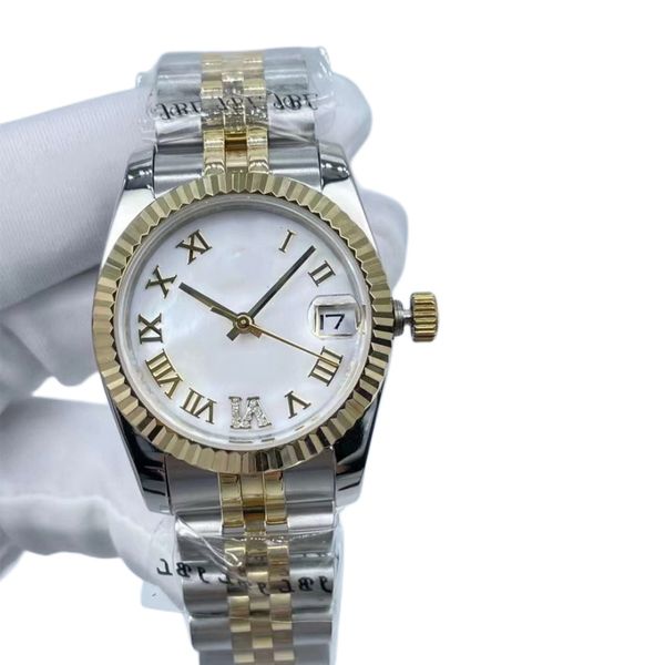 2023 est women watches 31mm 6-digit synthetic diamond roman face pearl face stainless steel two tone date fashion gift wristwatches, Slivery;brown
2023 est women watches 31mm 6-digit synthetic diamond roman face pearl face stainless steel two tone date fashion gift wristwatches, Slivery;brown