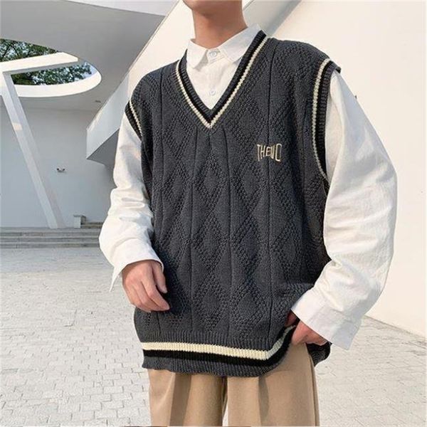 mens sweaters sweater vest men fashion streetwear trendy vneck solid color loose sleeveless vest pullover mens knitwear autumn 221007, White;black
mens sweaters sweater vest men fashion streetwear trendy vneck solid color loose sleeveless vest pullover mens knitwear autumn 221007, White;black