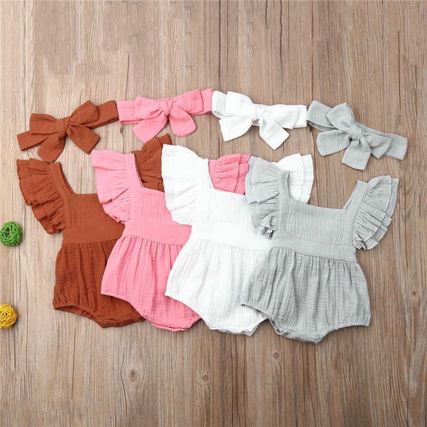 rompers 2020 summer newborn baby girl boy 2 piece jumpsuit fly sleeves clothes ruffle linen romper headband casual cute outfits j220922, Blue
rompers 2020 summer newborn baby girl boy 2 piece jumpsuit fly sleeves clothes ruffle linen romper headband casual cute outfits j220922, Blue