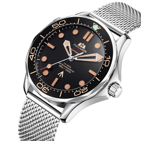 automatic mechanical glow-in-the-dark steel mesh 42mm men's watch, Slivery;brown
automatic mechanical glow-in-the-dark steel mesh 42mm men's watch, Slivery;brown