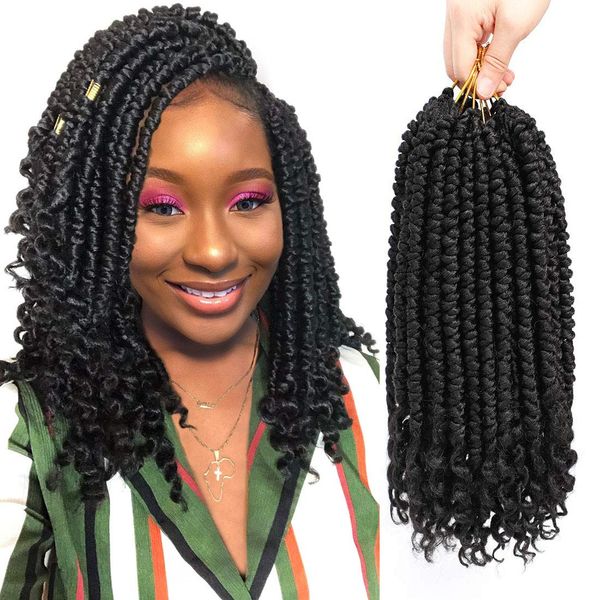 12 inch senegalese spring twist crochet braids hair kinky curly ends synthetic hair extension for woman 12roots/pcs ls27, Black
12 inch senegalese spring twist crochet braids hair kinky curly ends synthetic hair extension for woman 12roots/pcs ls27, Black