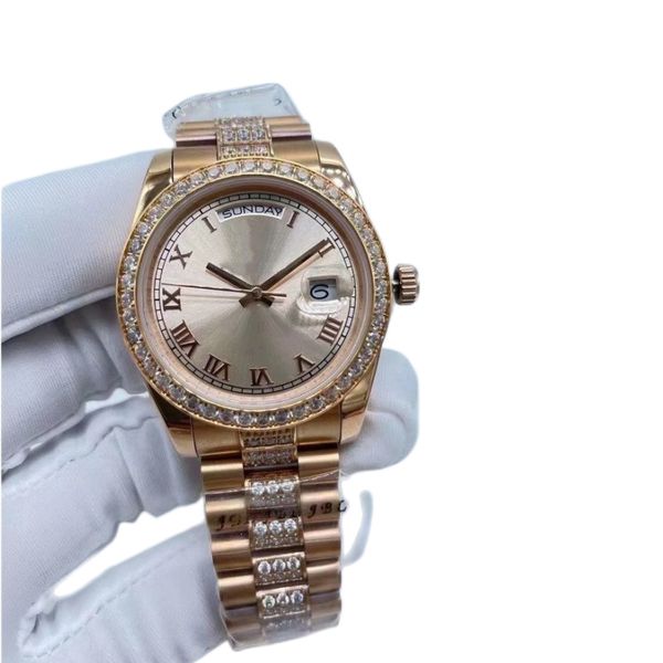 7 style men's watches 36mm daydate diamond roman numeral dial 18k gold fashion automatic mechanical rose stainless steel luxury wristwa, Slivery;brown
7 style men's watches 36mm daydate diamond roman numeral dial 18k gold fashion automatic mechanical rose stainless steel luxury wristwa, Slivery;brown