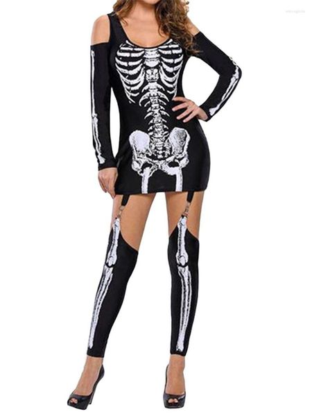 casual dresses women s halloween costume long sleeve skeleton printed dress with stockings, Black;gray
casual dresses women s halloween costume long sleeve skeleton printed dress with stockings, Black;gray
