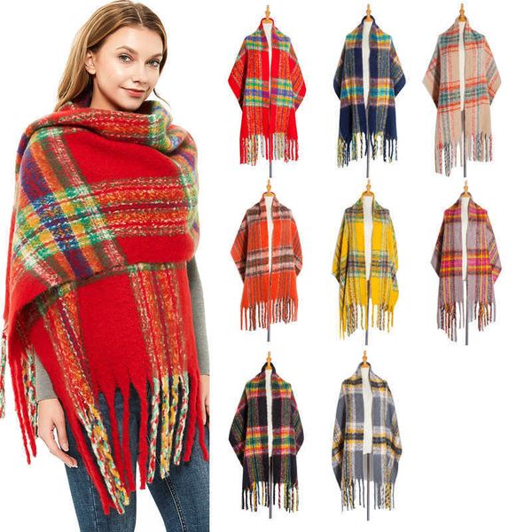 scarves 2022winter scarf women cashmere warm pashmina plaid foulard female wraps thick soft bufanda big tassels shawl long stole g221007, Blue;gray
scarves 2022winter scarf women cashmere warm pashmina plaid foulard female wraps thick soft bufanda big tassels shawl long stole g221007, Blue;gray