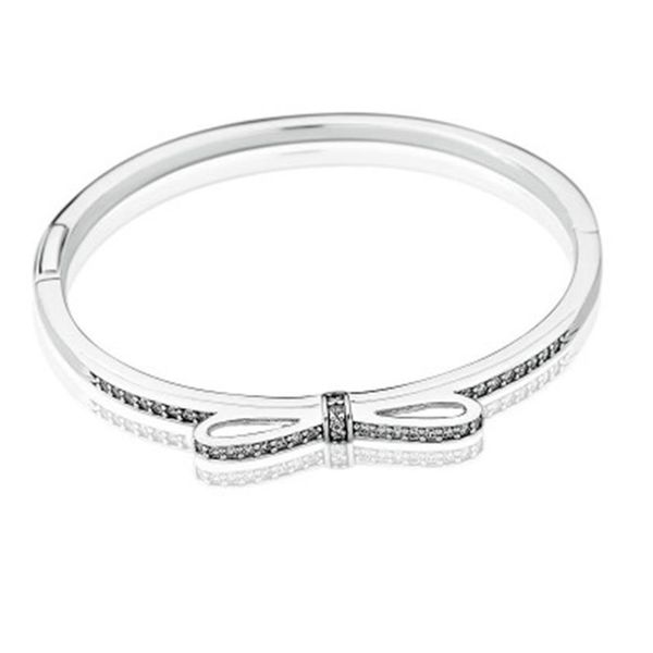 925 sterling silver sparkling bow bangle bracelet original box for pandora cz diamond women weddnig gift jewelry bracelets 3 k2290l, Black
925 sterling silver sparkling bow bangle bracelet original box for pandora cz diamond women weddnig gift jewelry bracelets 3 k2290l, Black