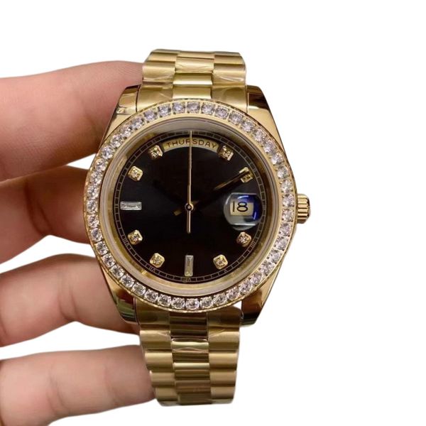 men's mechanical automatic watch 41mm sapphire classic fashion business middle row shell drill dual date stainless steel wristwatch, Slivery;brown 
men's mechanical automatic watch 41mm sapphire classic fashion business middle row shell drill dual date stainless steel wristwatch, Slivery;brown