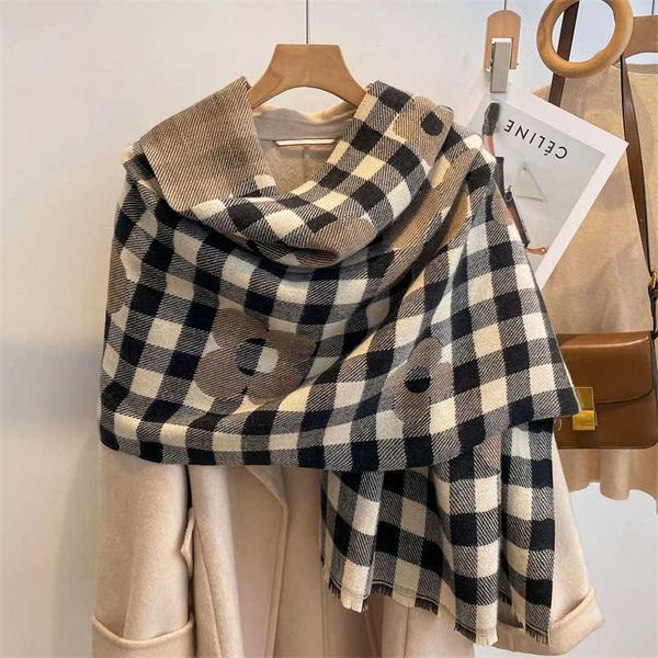 scarves design brand pashmina scarf women luxury cashmere thick warm wrap black white plaid foulard bandana feel blanket g221007, Blue;gray
scarves design brand pashmina scarf women luxury cashmere thick warm wrap black white plaid foulard bandana feel blanket g221007, Blue;gray
