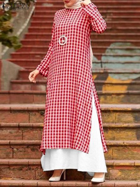 ethnic clothing zanzea women loose muslim sets 2pcs grid printed o neck evening gown islamic blouse elastic pockets abayas caftan turkey pan, Red
ethnic clothing zanzea women loose muslim sets 2pcs grid printed o neck evening gown islamic blouse elastic pockets abayas caftan turkey pan, Red