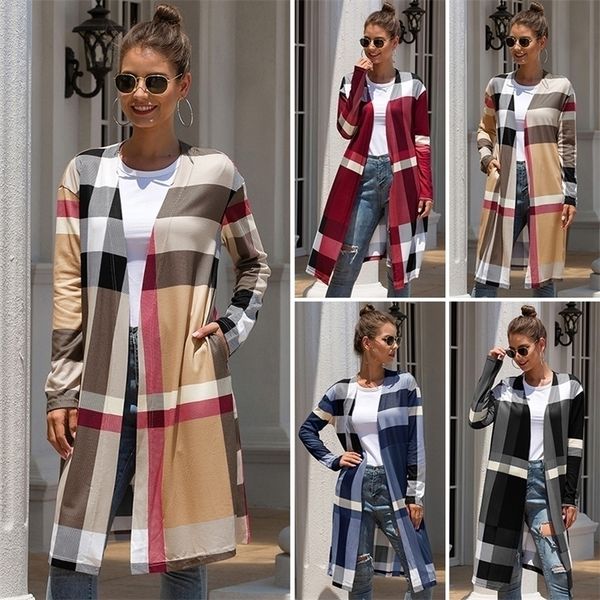 women's jackets check long cardigan women autumn plaid fashion unbuttoned jacket big style sweater knitting coat 221007, Black;brown
women's jackets check long cardigan women autumn plaid fashion unbuttoned jacket big style sweater knitting coat 221007, Black;brown