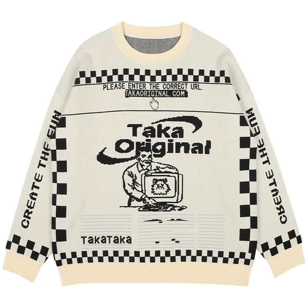 mens sweaters mens oversized pattern sweater fashion loose trend american retro round neck winter jacquard knit sweater womens sweater 22100, White;black
mens sweaters mens oversized pattern sweater fashion loose trend american retro round neck winter jacquard knit sweater womens sweater 22100, White;black