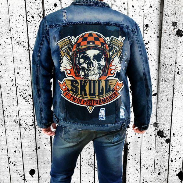 men's autumn winter new lapel denim jacket street fashion casual retro personality pattern print graffiti wear white torn top, Black;brown
men's autumn winter new lapel denim jacket street fashion casual retro personality pattern print graffiti wear white torn top, Black;brown