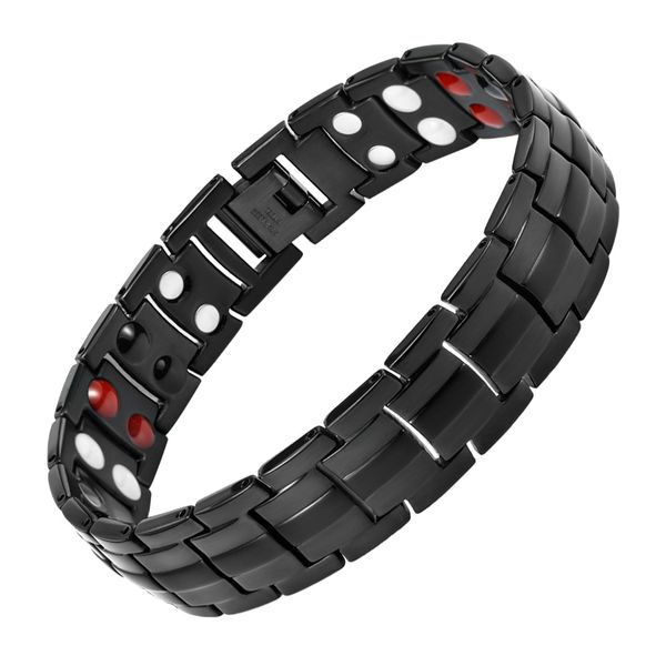bangle ultra strength bio magnetic therapy bracelet mens fashion double row strong magnets germanium negative ion bracelets bangles 221008, Black
bangle ultra strength bio magnetic therapy bracelet mens fashion double row strong magnets germanium negative ion bracelets bangles 221008, Black